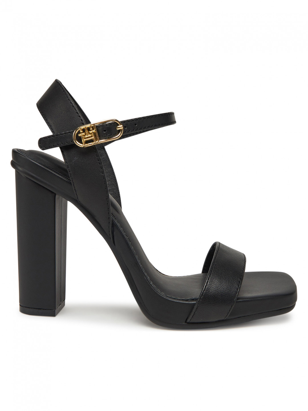 Tommy Hilfiger Sandály High Heel Leather Sandal FW0FW08534 Černá
